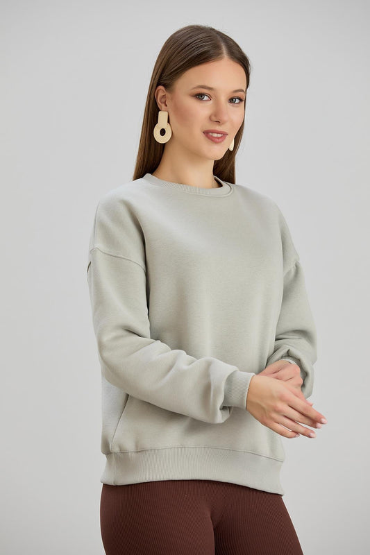 Basic sweater licht grijs