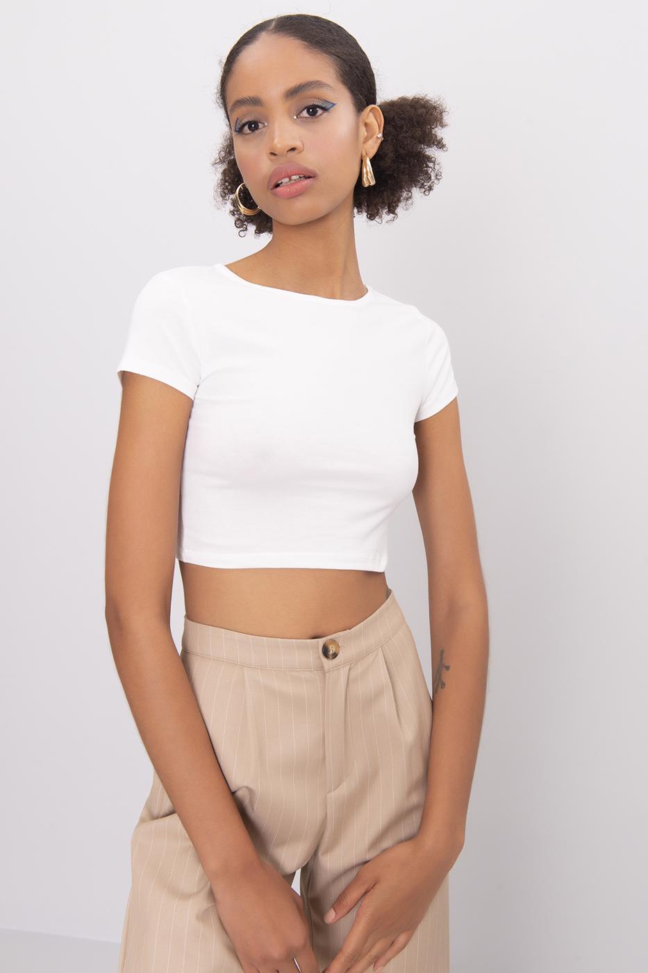 Shirt cropt wit
