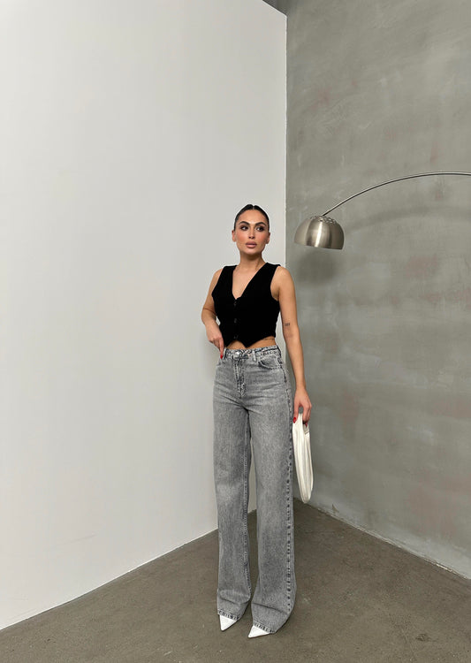 Oversized jeans grijs