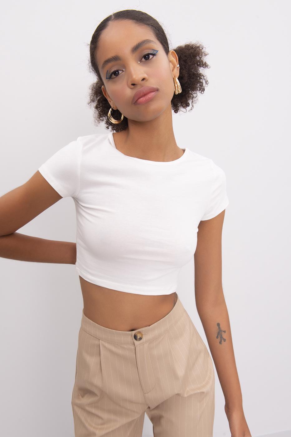 Shirt cropt wit