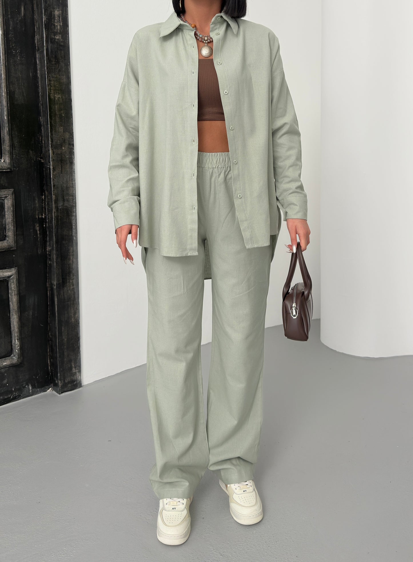 Two piece set licht groen