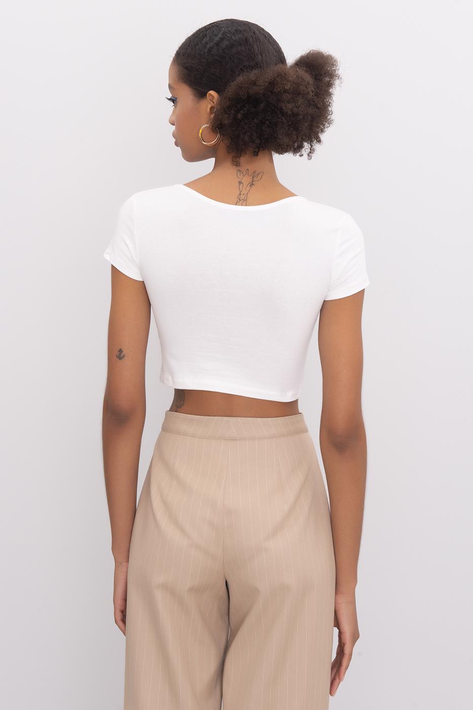 Shirt cropt wit