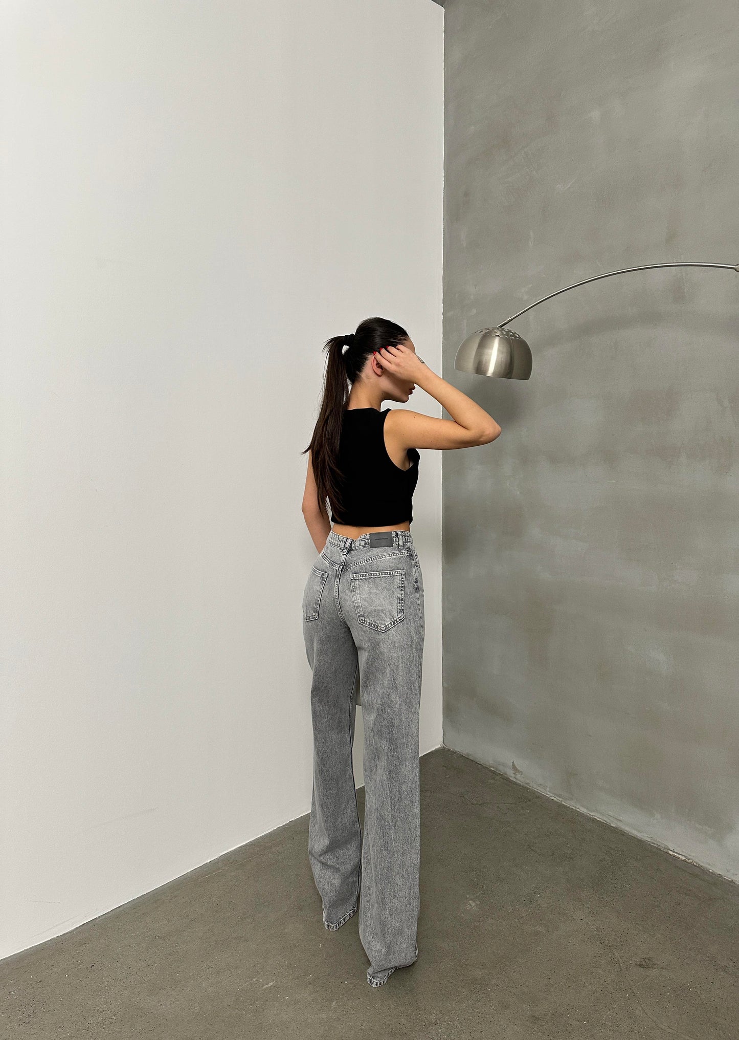 Oversized jeans grijs