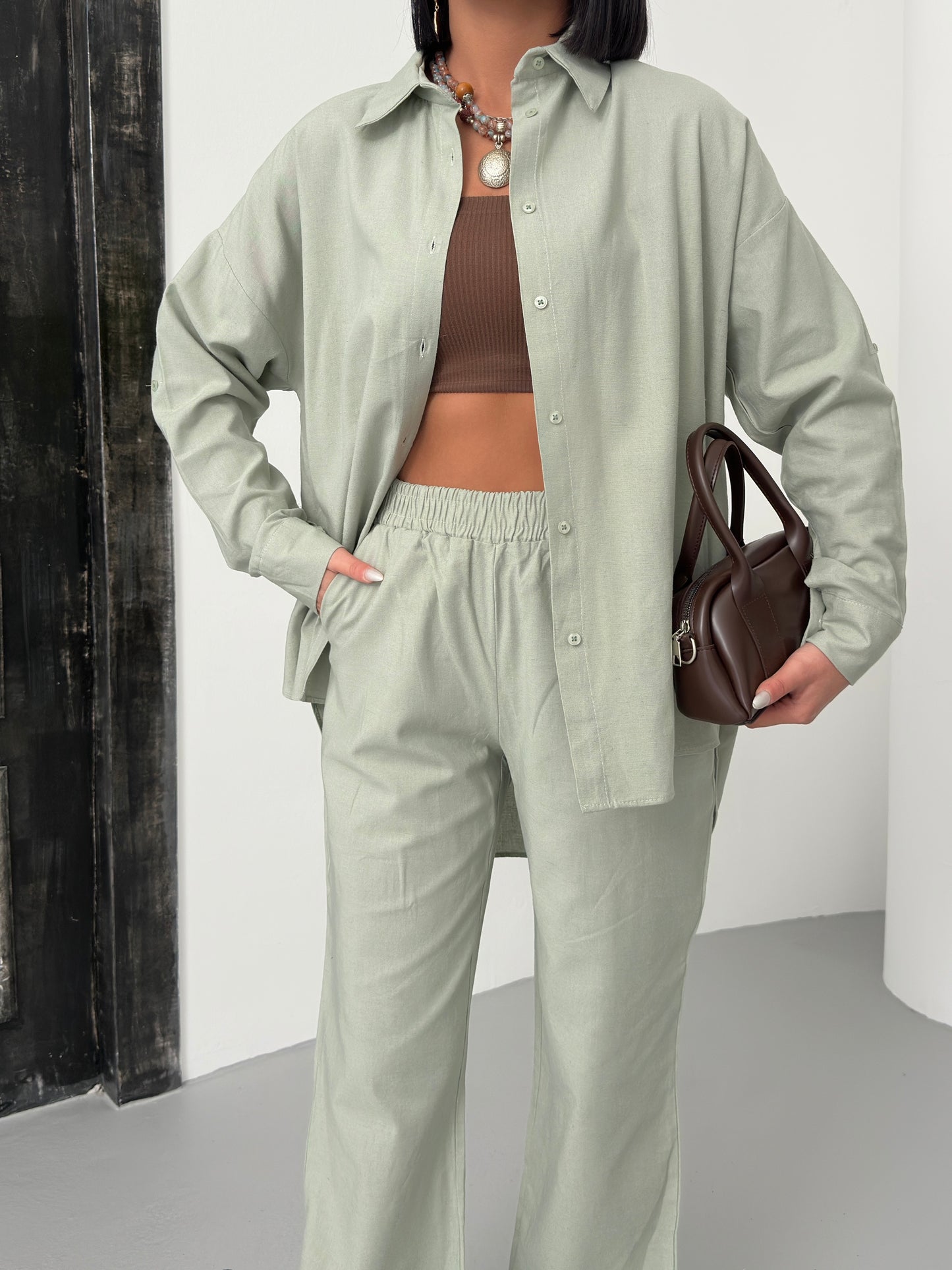 Two piece set licht groen
