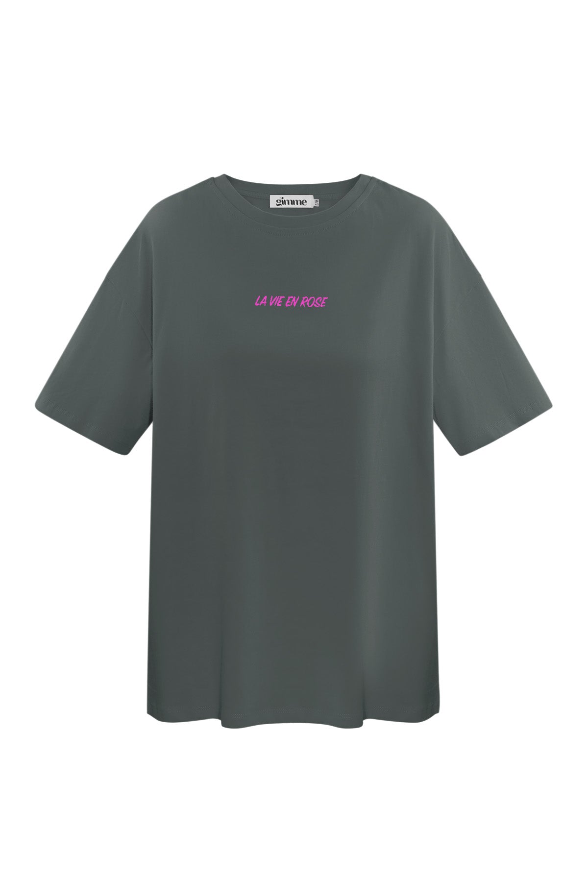 T-Shirt donker grijs met print