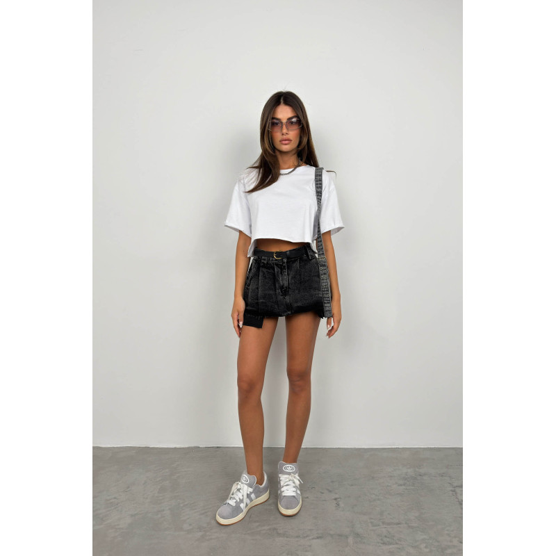 Mini rok denim zwart