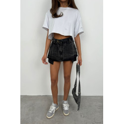 Mini rok denim zwart