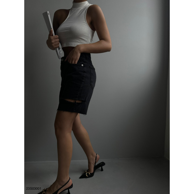 Zwarte korte broek denim