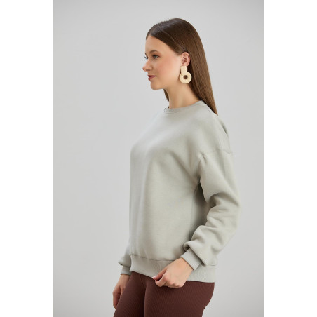 Basic sweater licht grijs