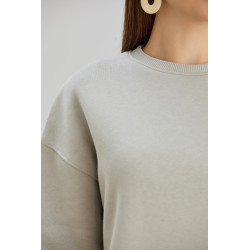 Basic sweater licht grijs