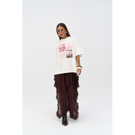 Oversized T-shirt licht roze