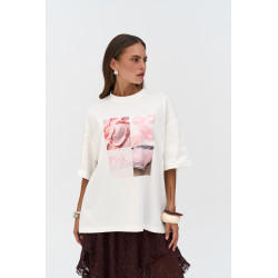 Oversized T-shirt licht roze