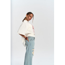 Oversized T-shirt licht roze