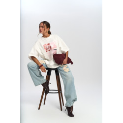 Oversized T-shirt licht roze