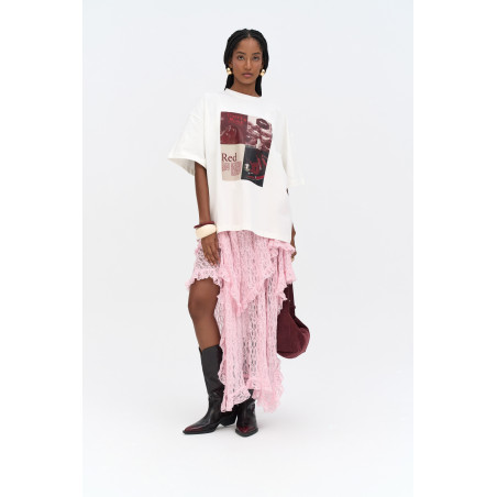 Oversized T-shirt donker rood