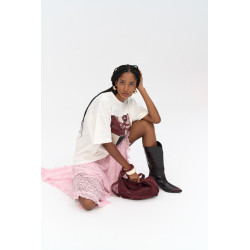 Oversized T-shirt donker rood