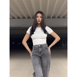 Oversized broek grijs met details