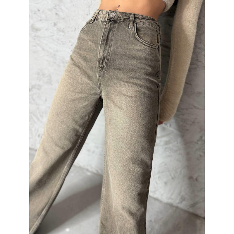 Oversized jeans bruin gewassen