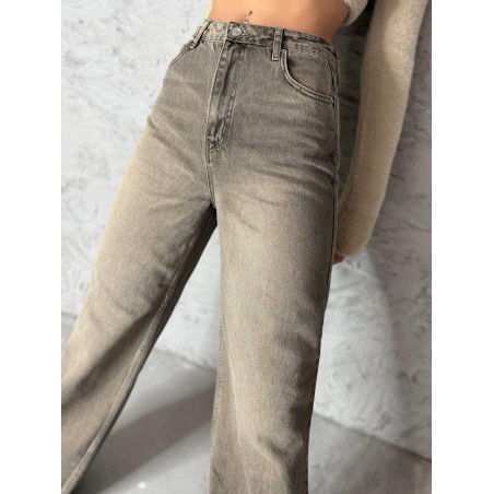 Oversized jeans bruin gewassen