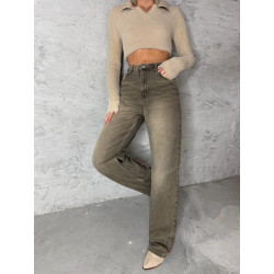 Oversized jeans bruin gewassen