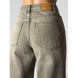 Oversized jeans bruin gewassen