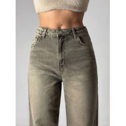 Oversized jeans bruin gewassen