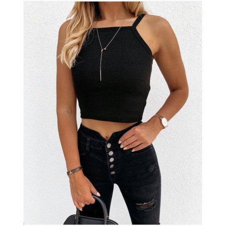 Shirt cropped zwart