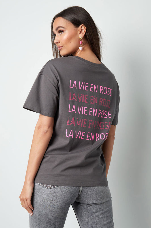 T-Shirt donker grijs met print