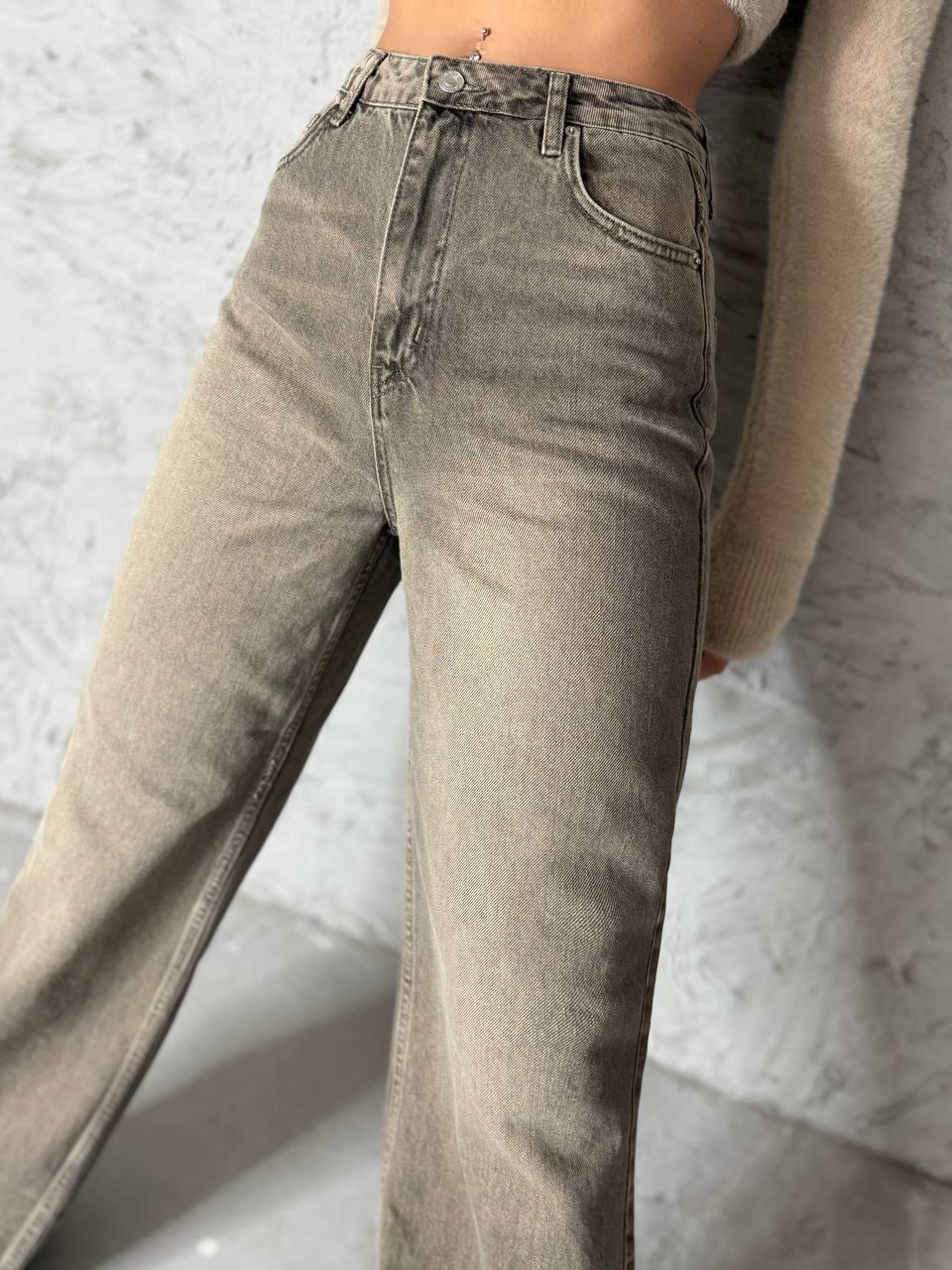 Oversized jeans bruin gewassen