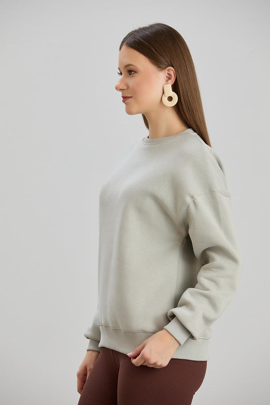 Basic sweater licht grijs