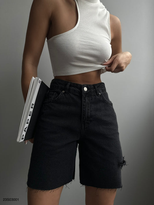 Zwarte korte broek denim