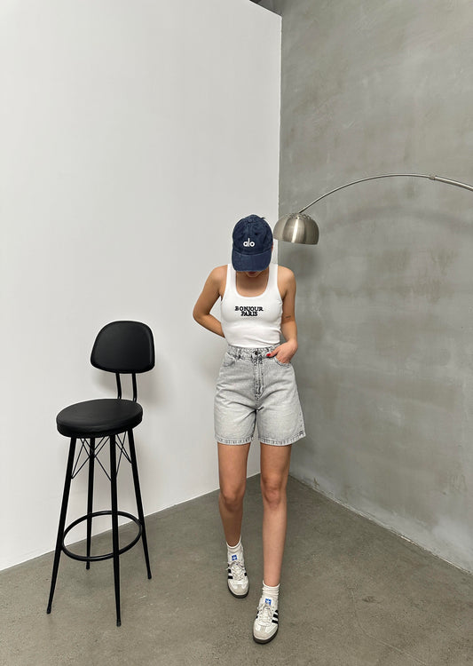 Korte broek denim grijs
