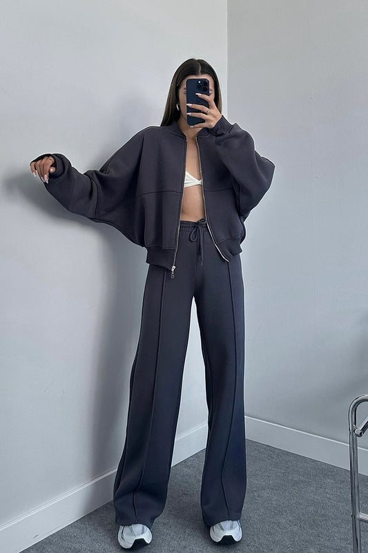 Oversized two piece set anthracite