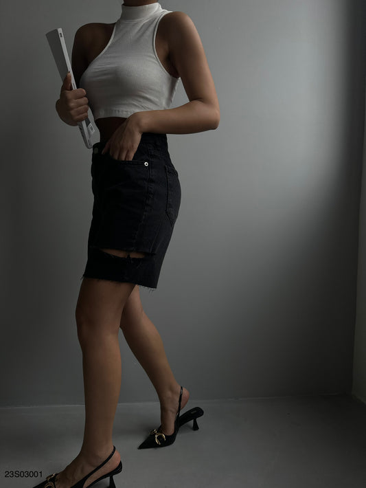 Zwarte korte broek denim