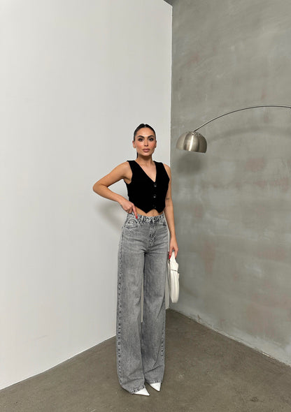 Oversized jeans grijs