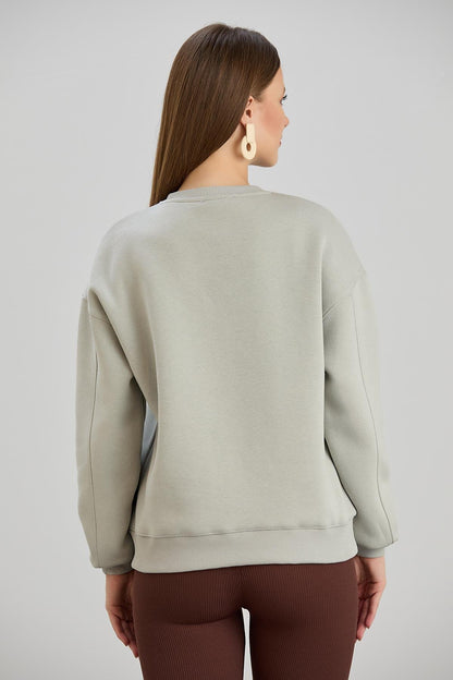 Basic sweater licht grijs