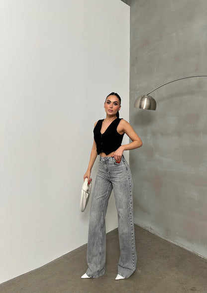 Oversized jeans grijs