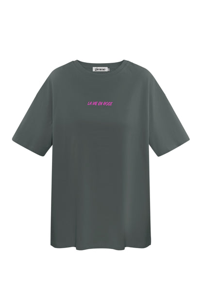 T-Shirt donker grijs met print