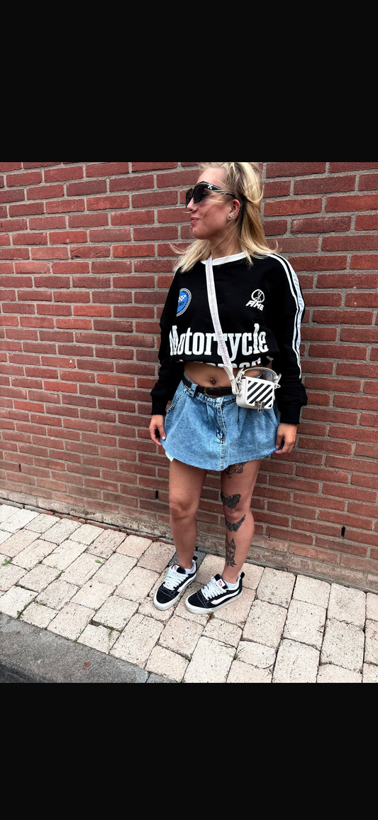 Mini rok denim blauw