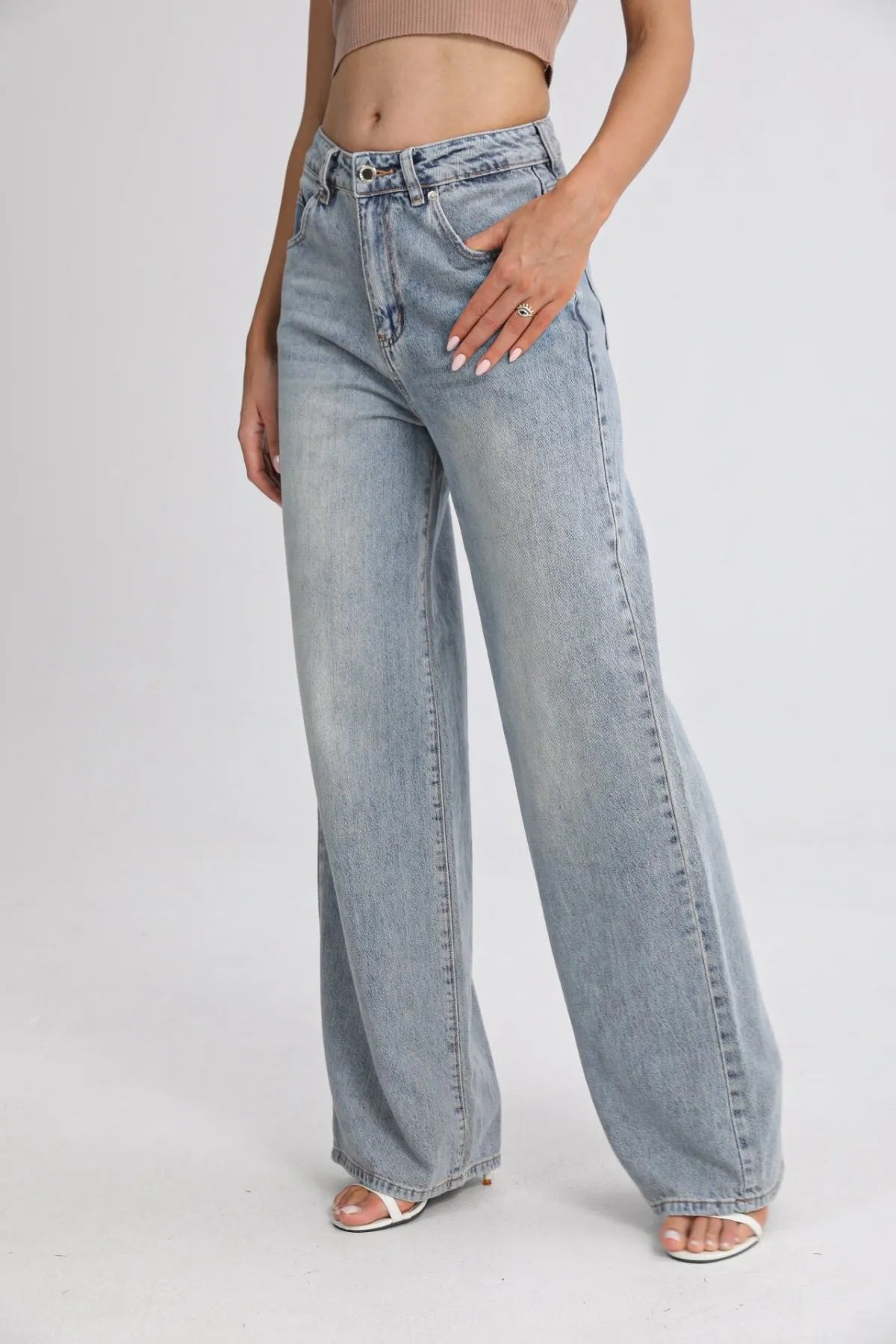 Oversized jeans ligt blauw