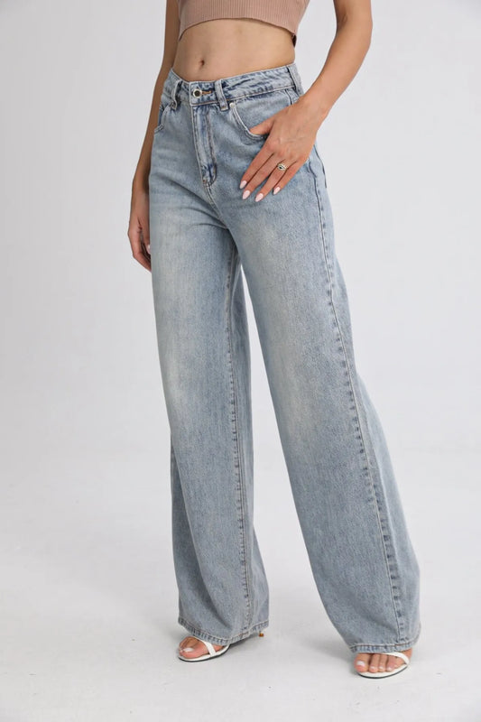 Oversized jeans ligt blauw